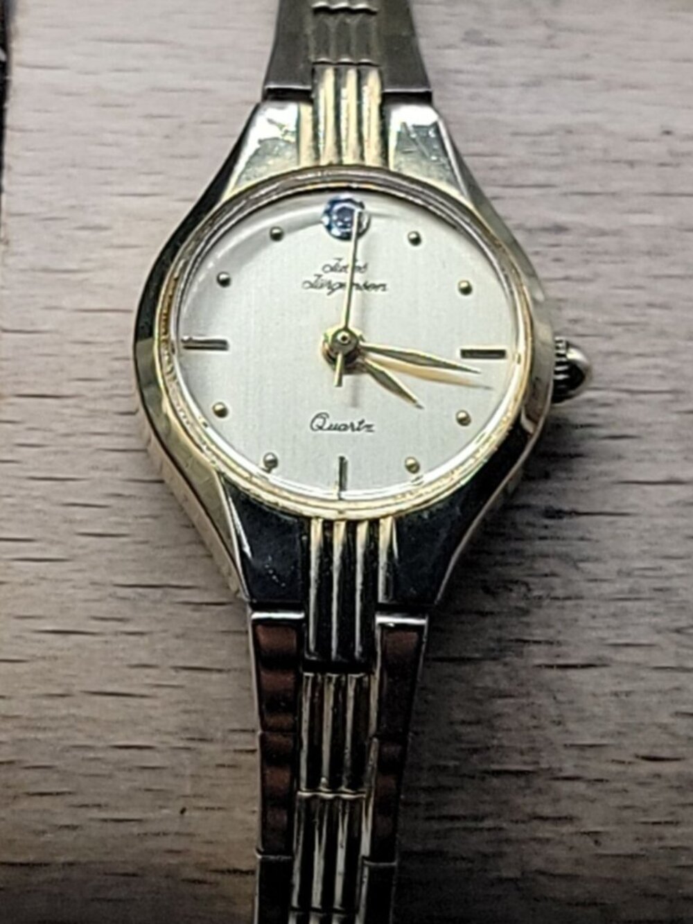 Jules Jurgensen Ladies Watch VTG 3208CH Diamond Accent 30mm Gold Plated 7"